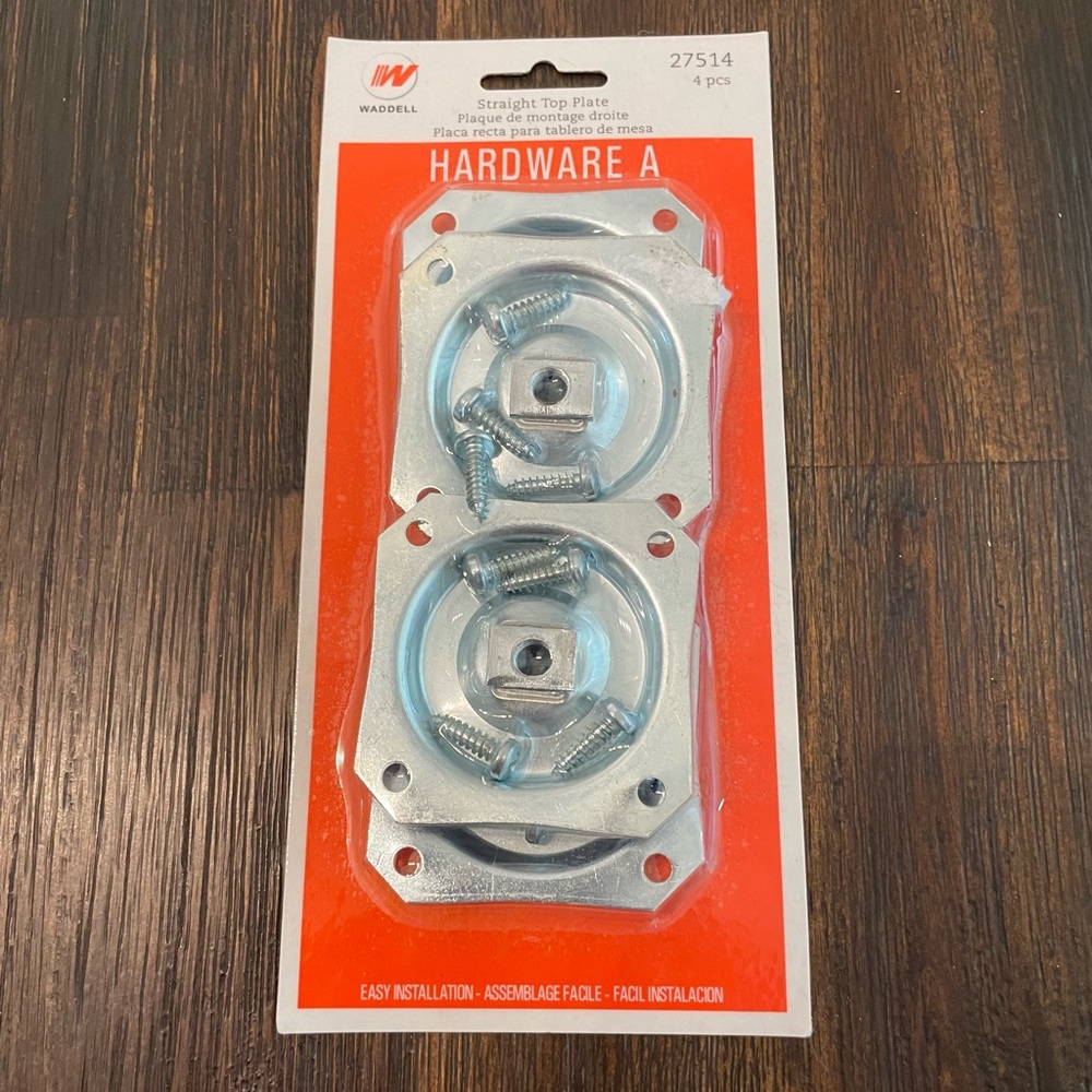 Waddell 4 Pack Metal Table Leg Straight Top Plate